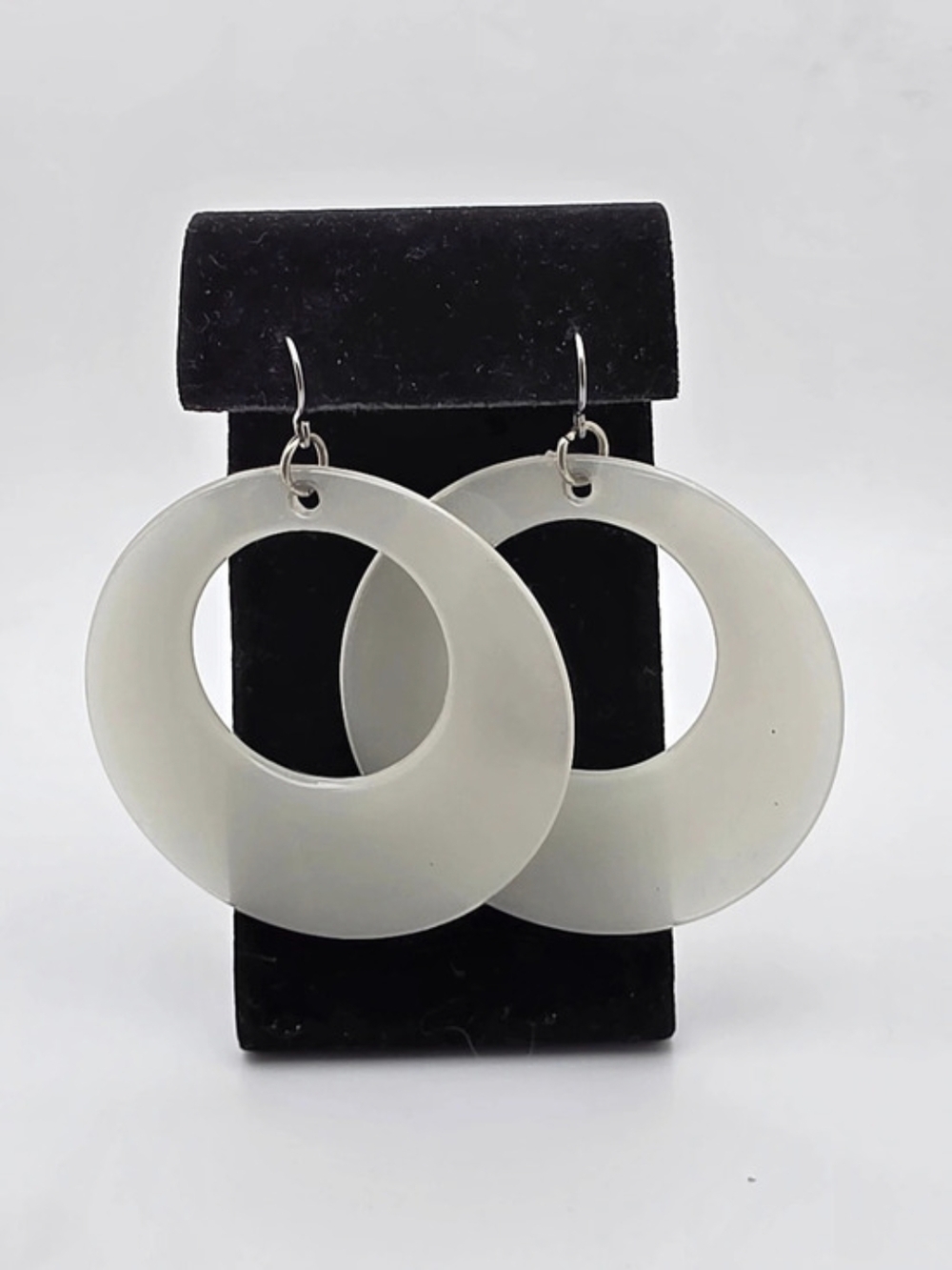 White Oversized Hoop Earrings